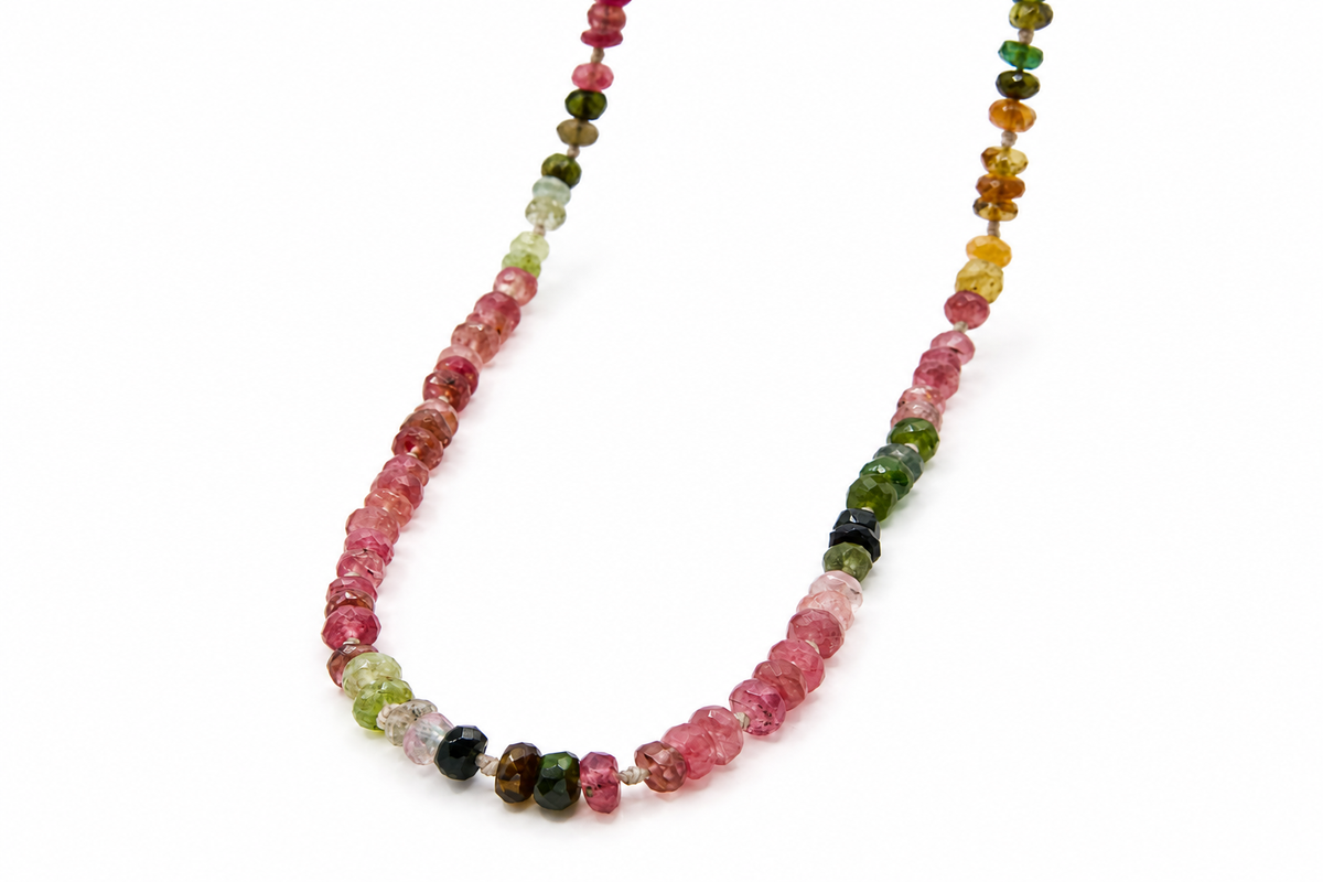 JWJ - Faceted Multi Tourmaline Rondelle Necklace