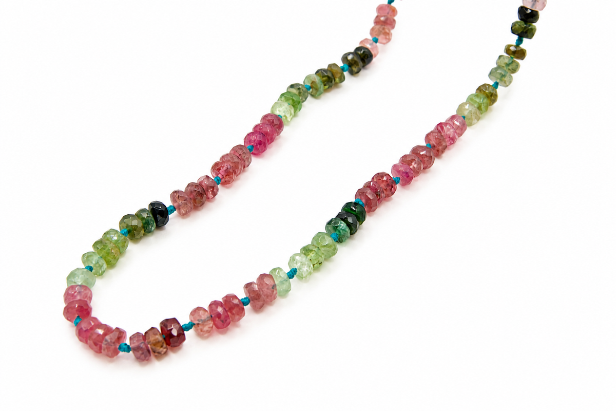 JWJ - Faceted Multi Tourmaline Rondelle Necklace