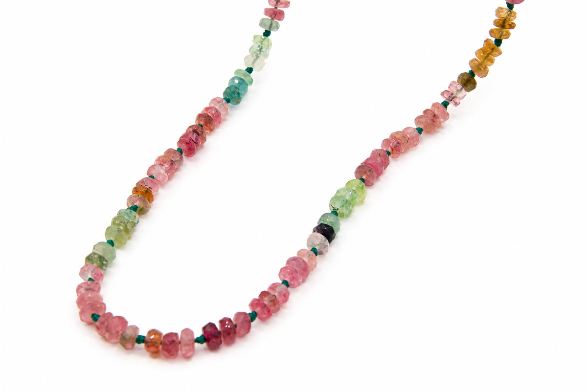 JWJ - Faceted Multi Tourmaline Rondelle Necklace