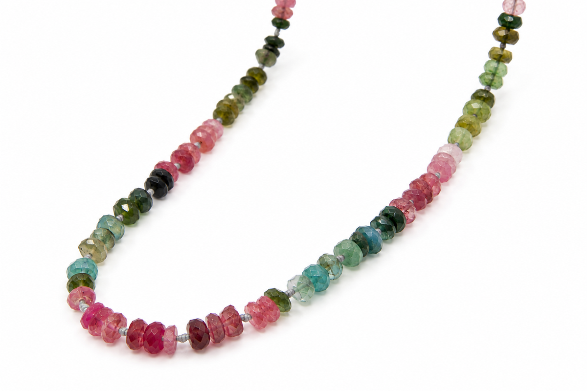 JWJ - Faceted Multi Tourmaline Rondelle Necklace