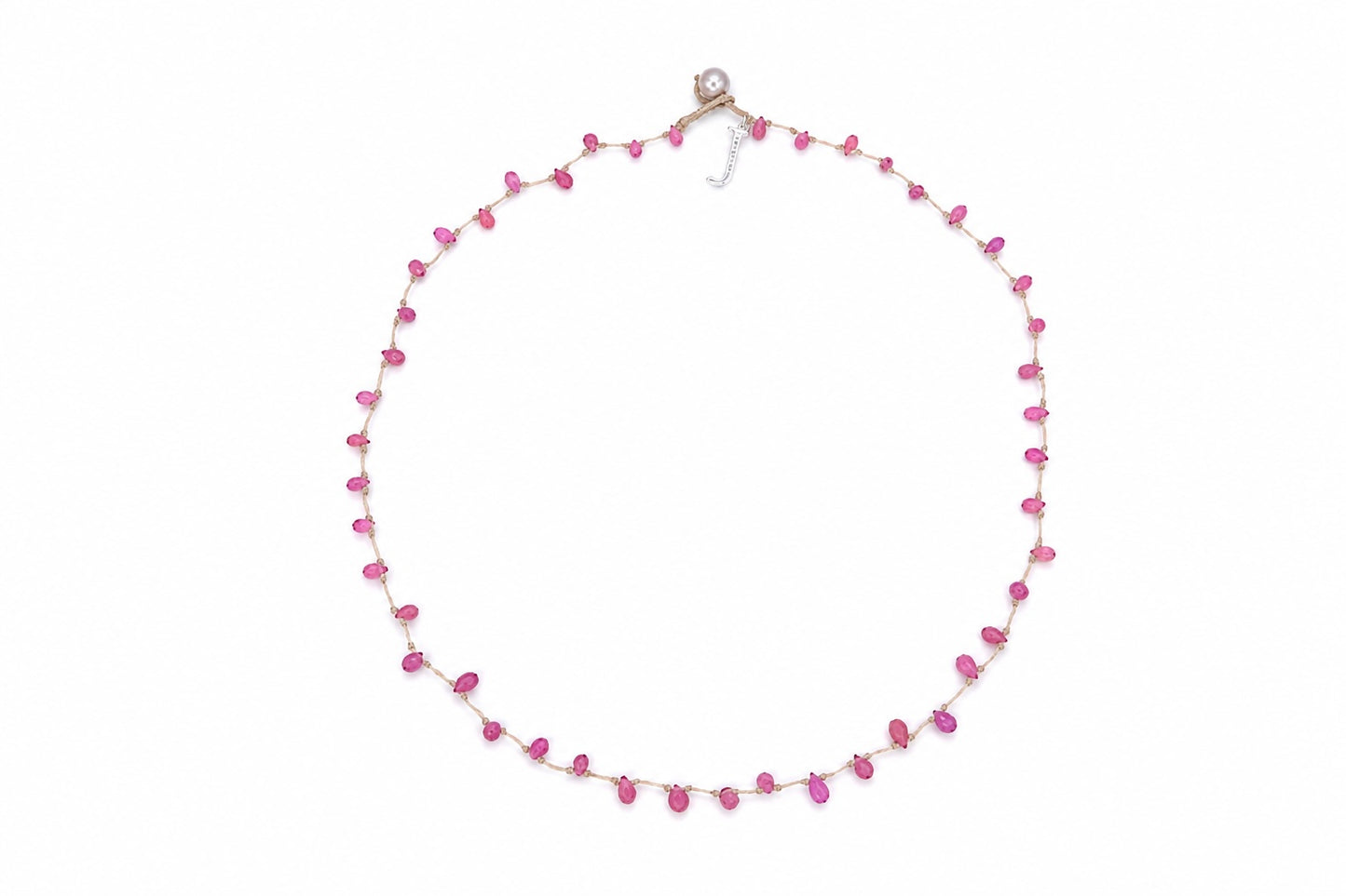 JWJ - Faceted Pink Sapphire Briolette Necklace