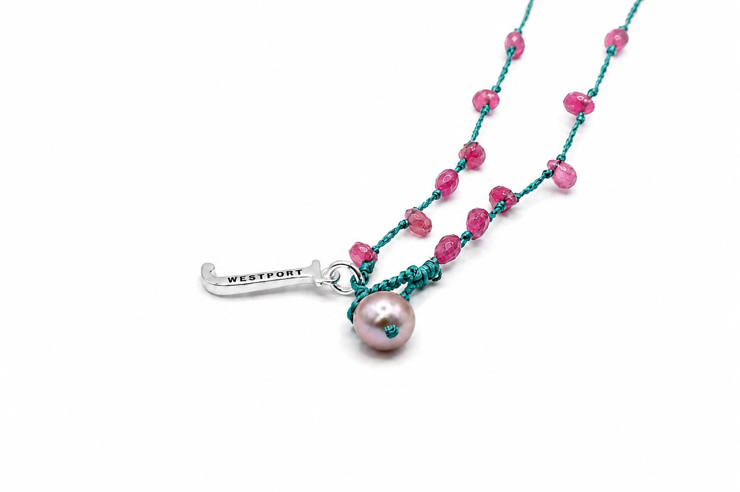JWJ - Faceted Pink Sapphire Briolette Necklace