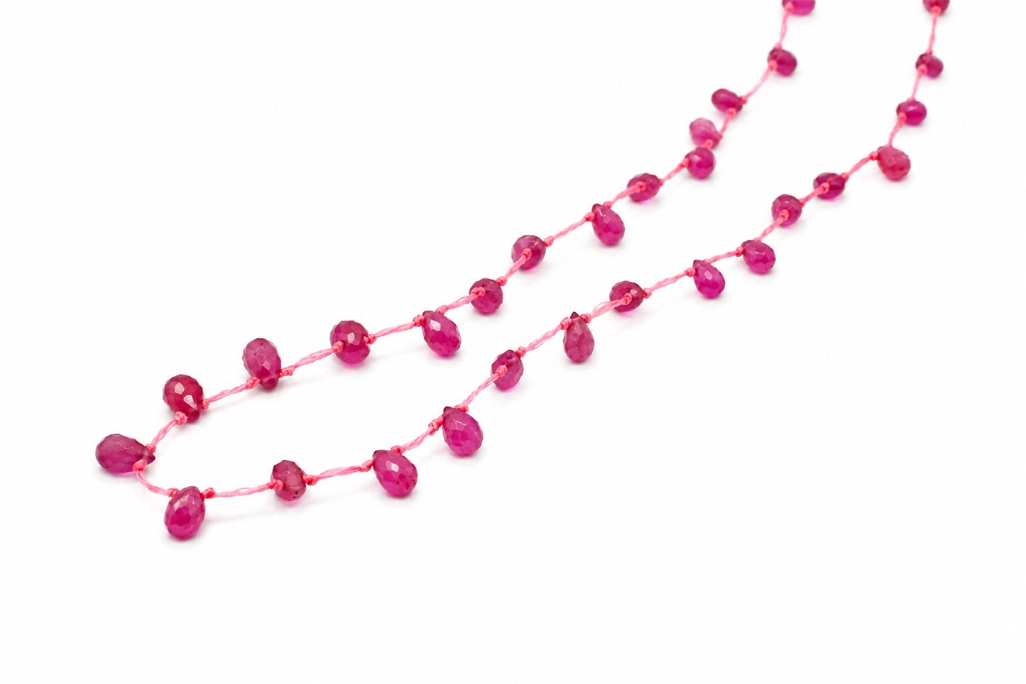 JWJ - Faceted Pink Sapphire Briolette Necklace