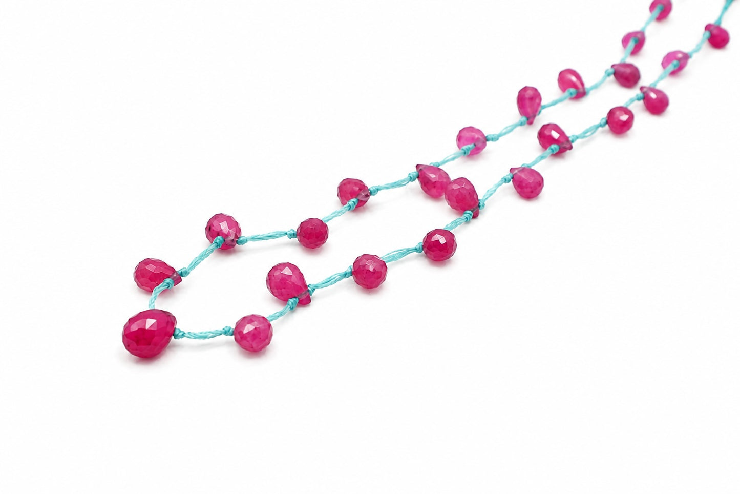 JWJ - Faceted Pink Sapphire Briolette Necklace