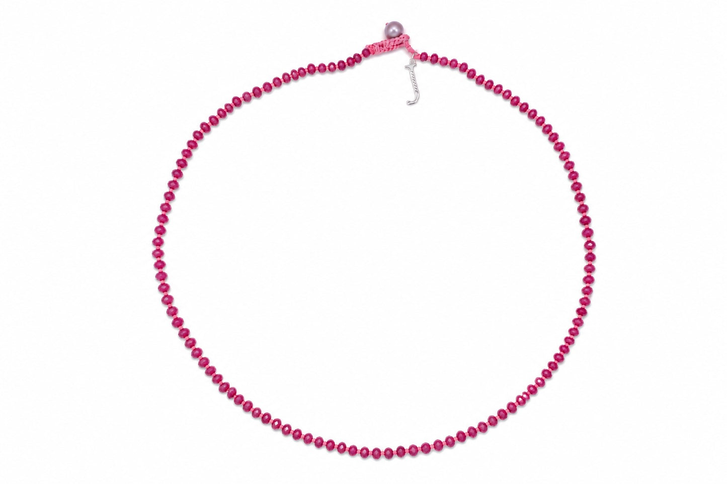 JWJ - Faceted Pink Sapphire Rondelle Necklace