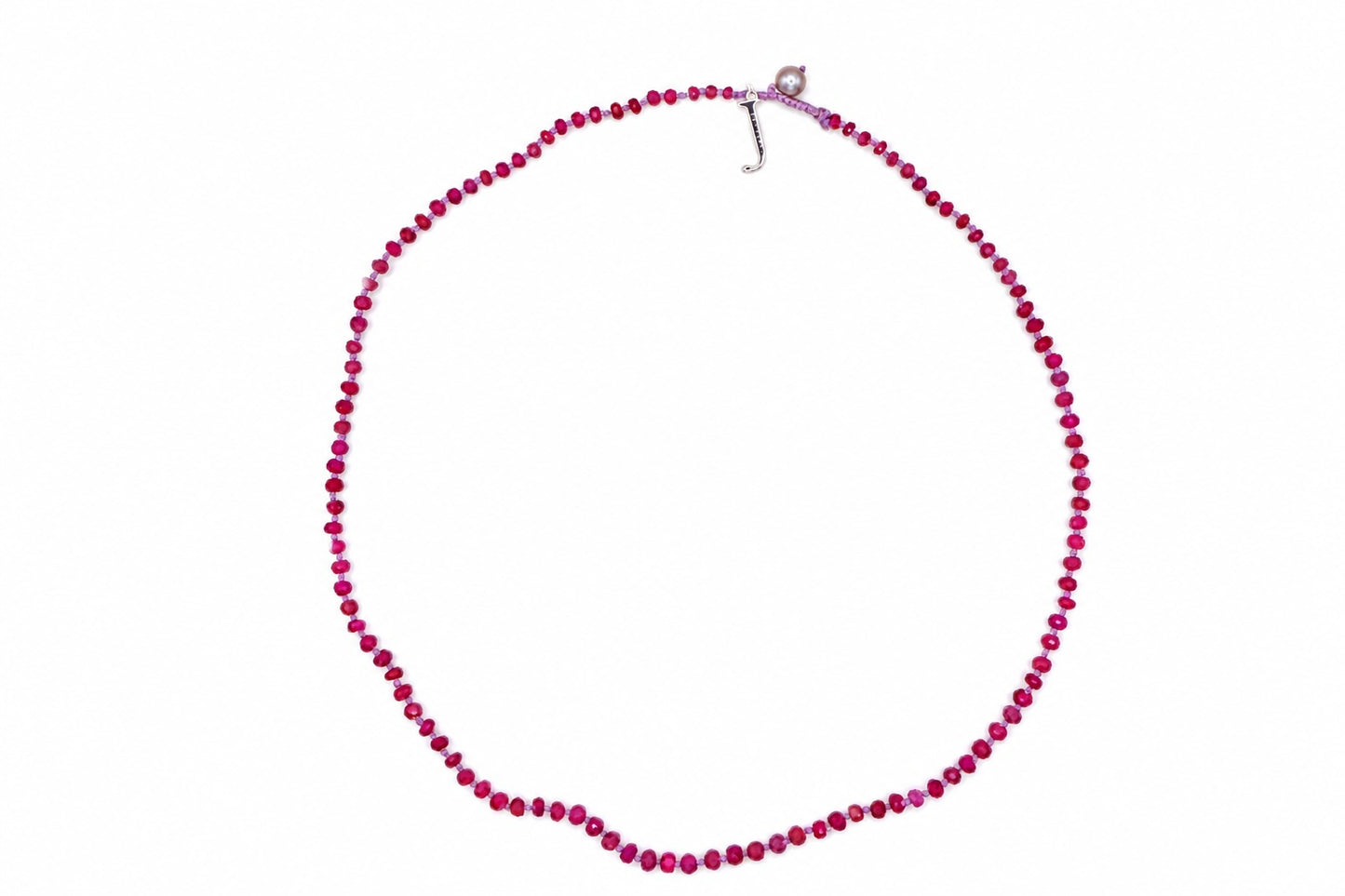 JWJ - Faceted Pink Sapphire Rondelle Necklace