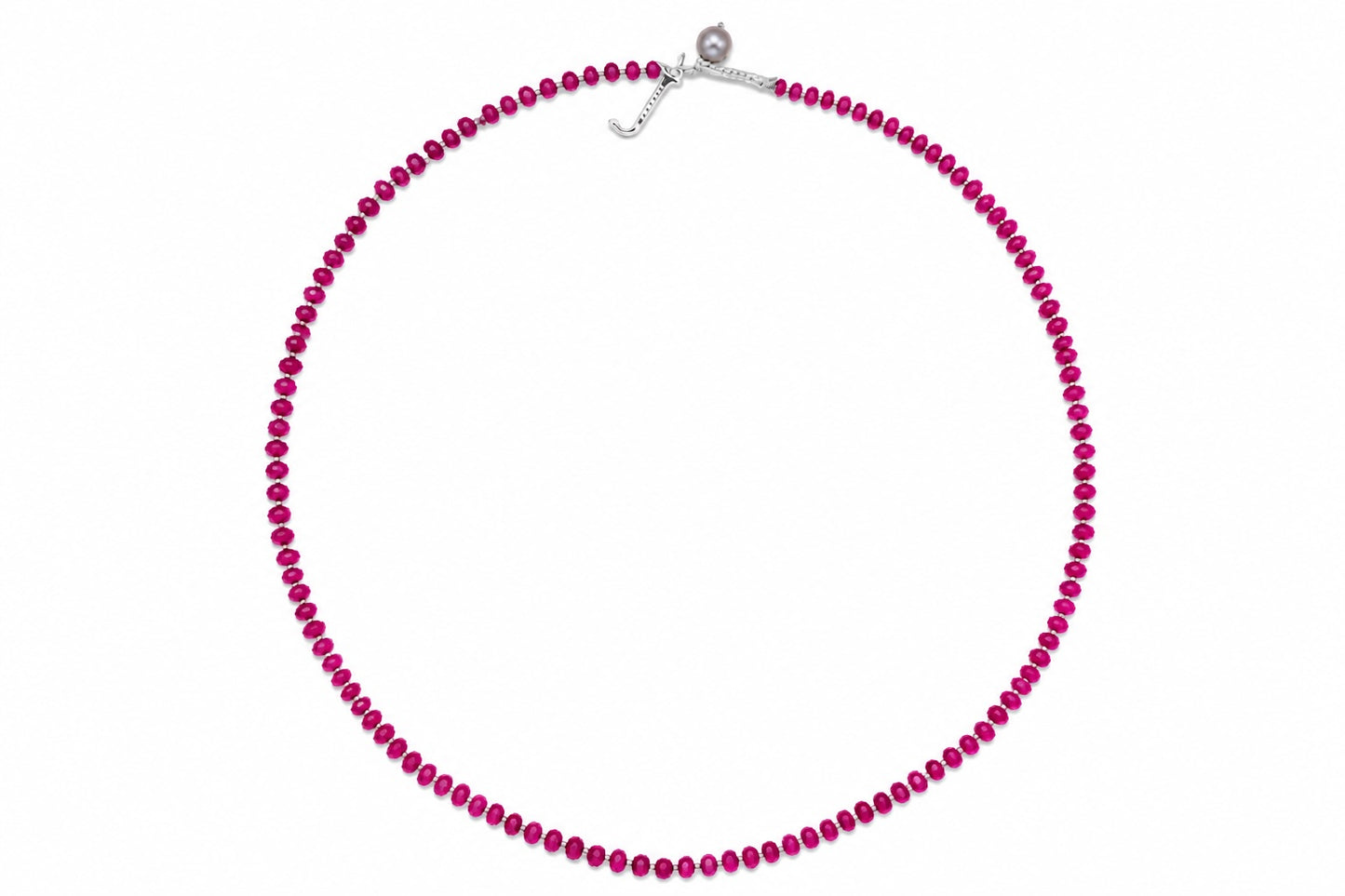JWJ - Faceted Pink Sapphire Rondelle Necklace
