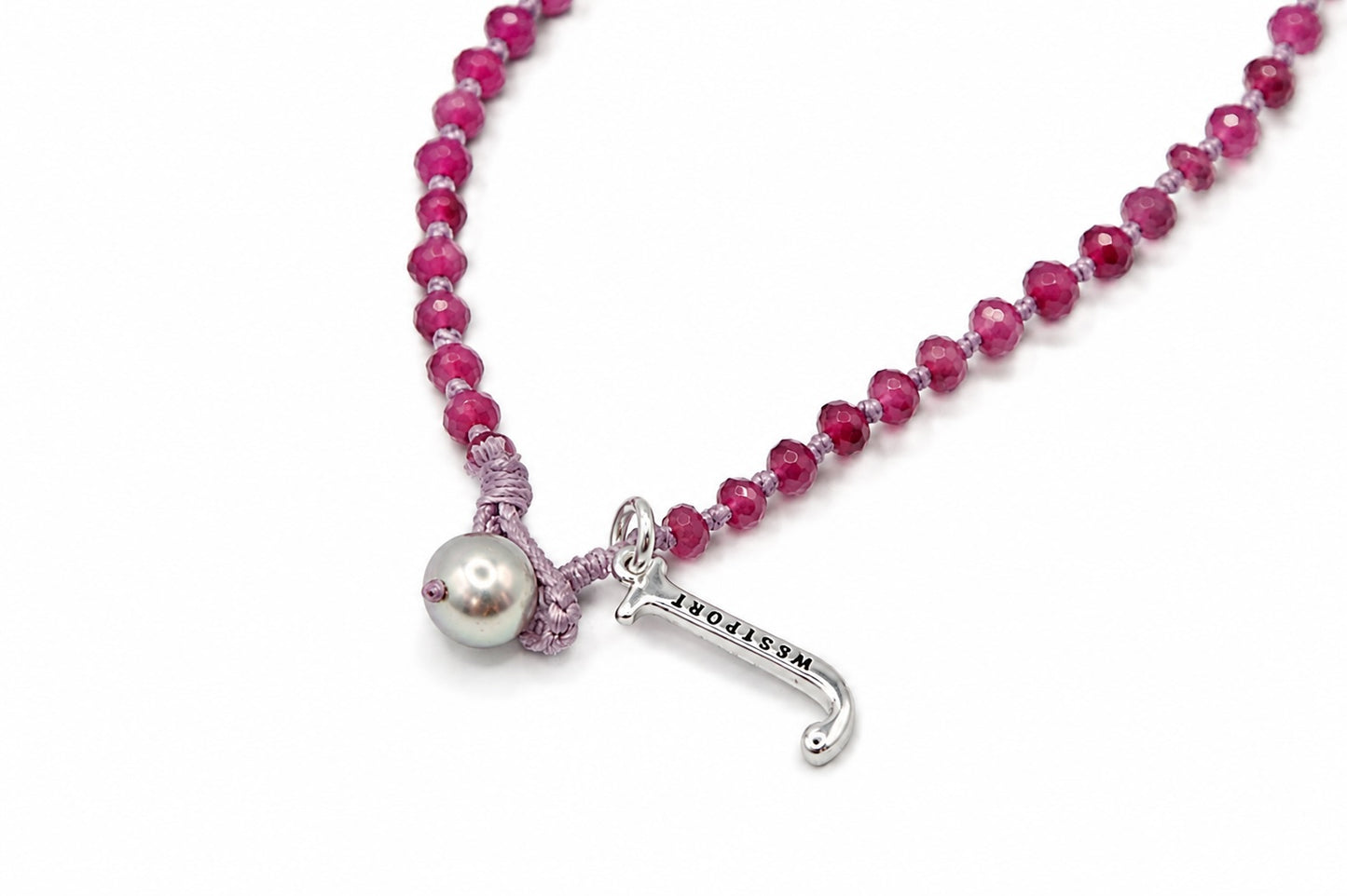 JWJ - Faceted Pink Sapphire Rondelle Necklace
