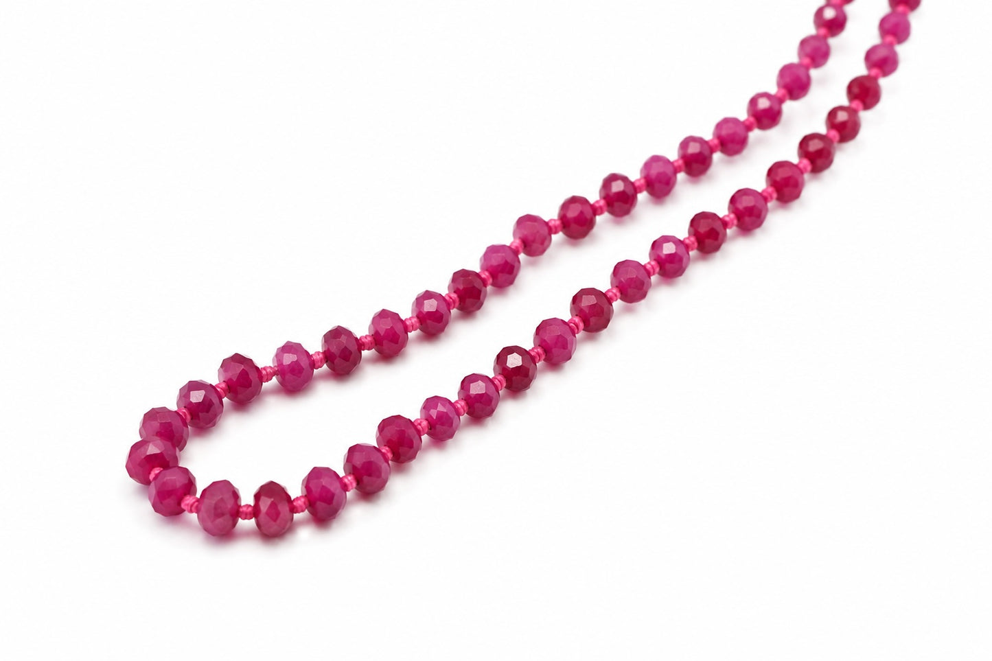 JWJ - Faceted Pink Sapphire Rondelle Necklace