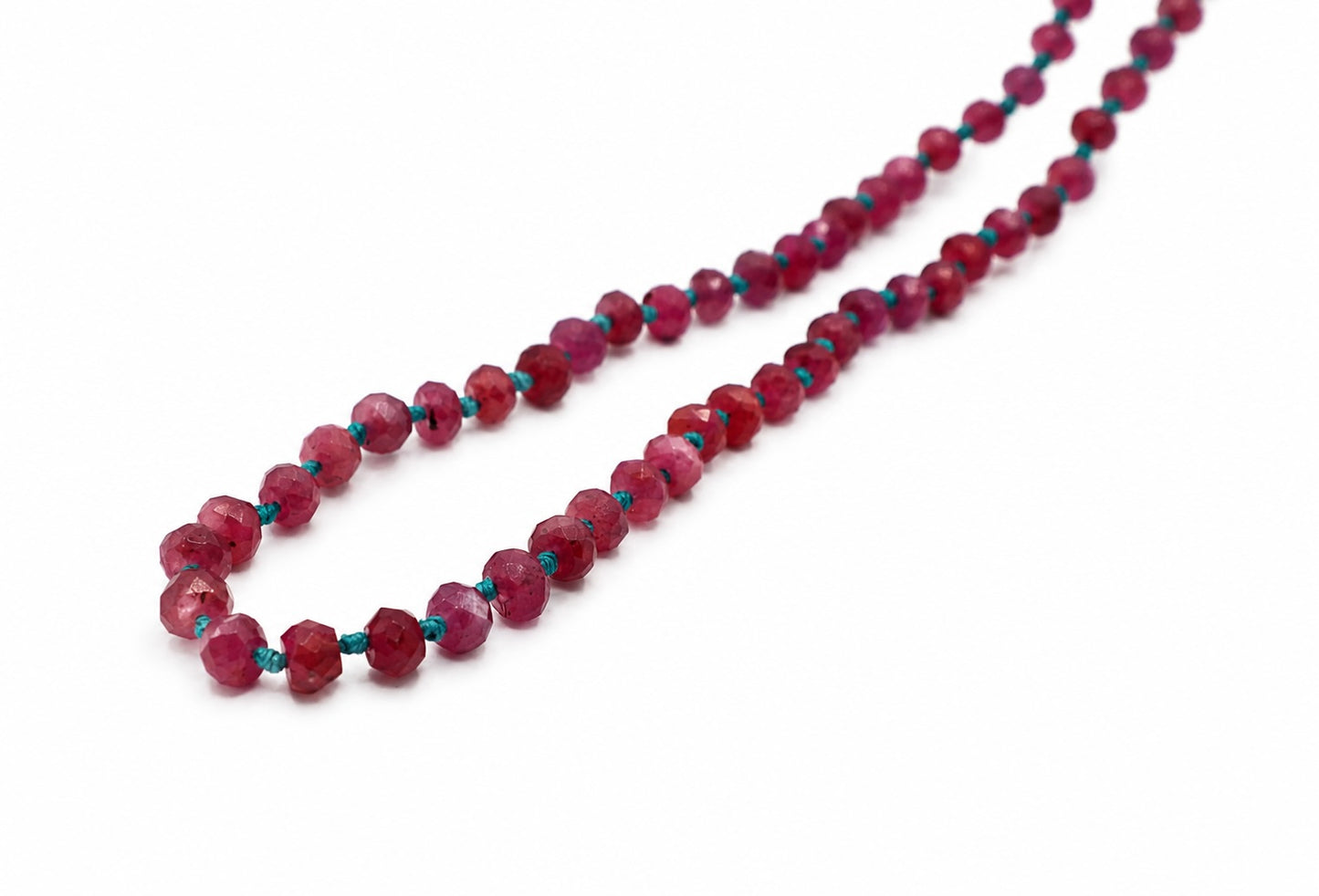 JWJ - Faceted Pink Sapphire Rondelle Necklace
