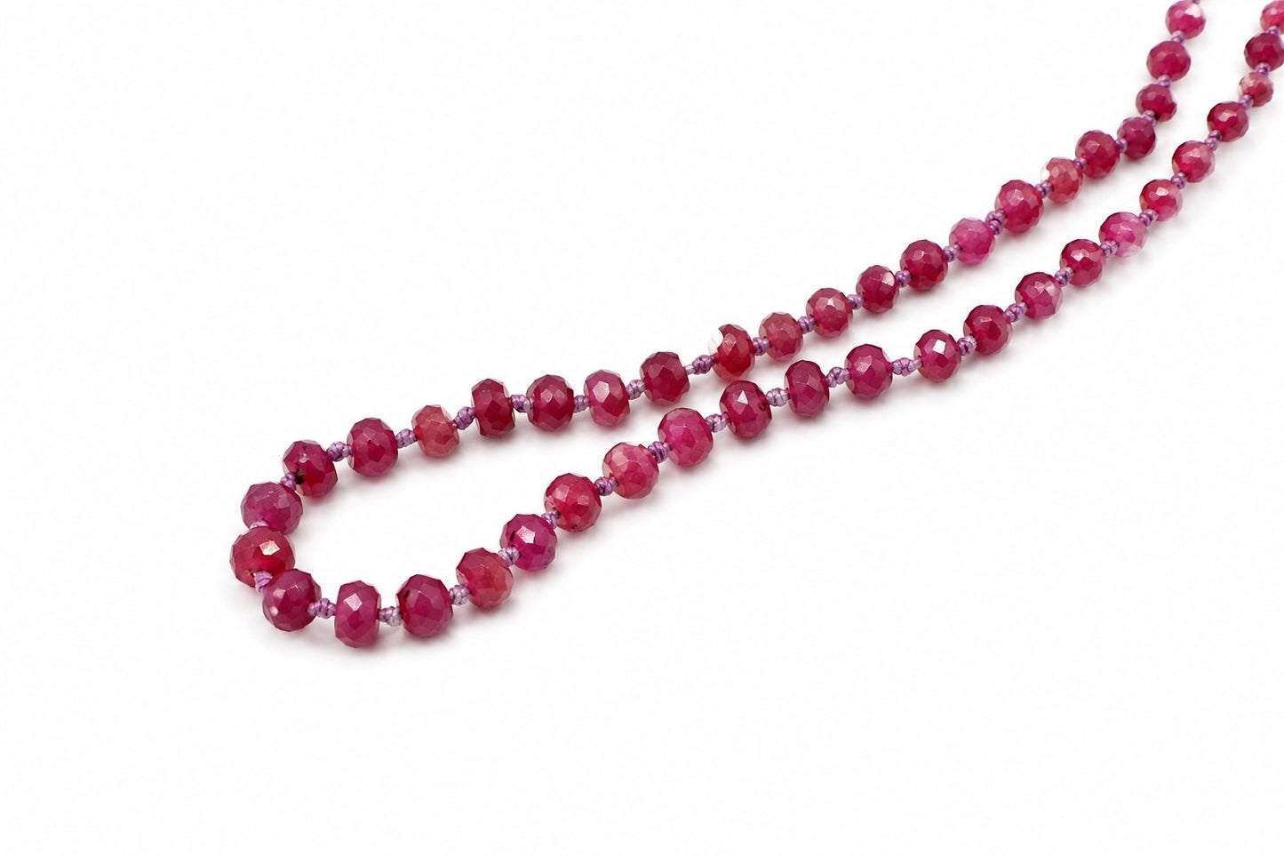 JWJ - Faceted Pink Sapphire Rondelle Necklace