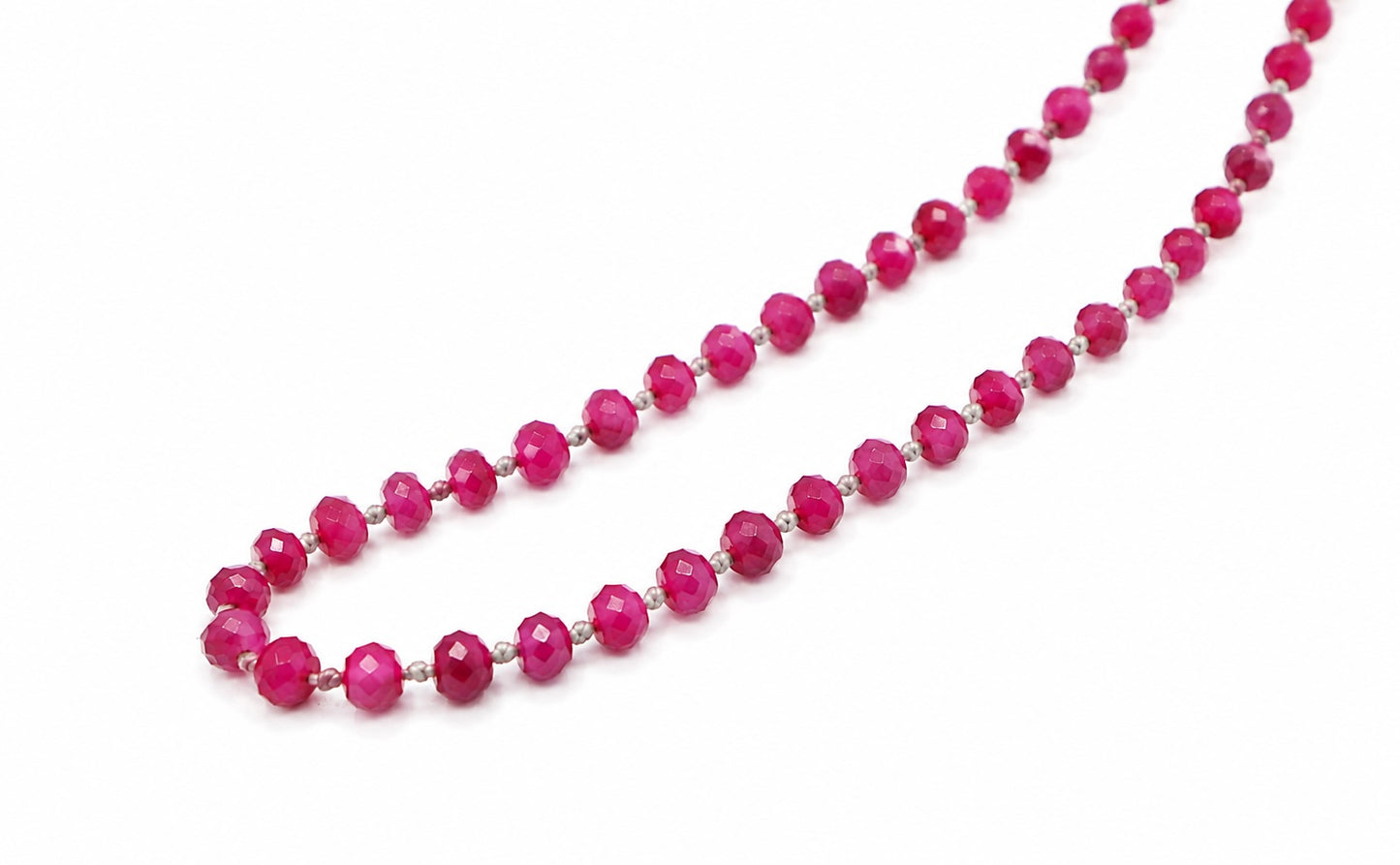 JWJ - Faceted Pink Sapphire Rondelle Necklace