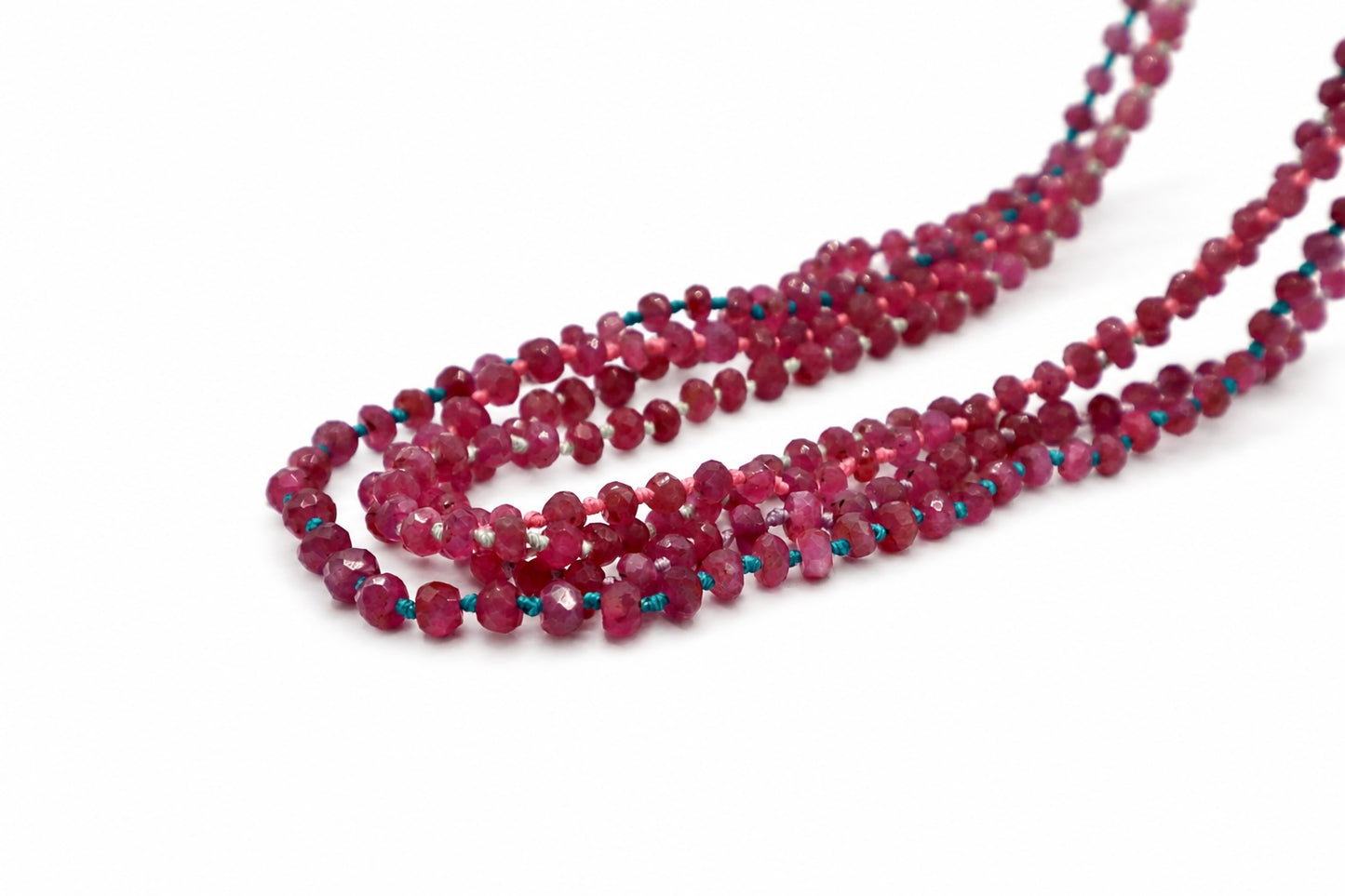 JWJ - Faceted Pink Sapphire Rondelle Necklace