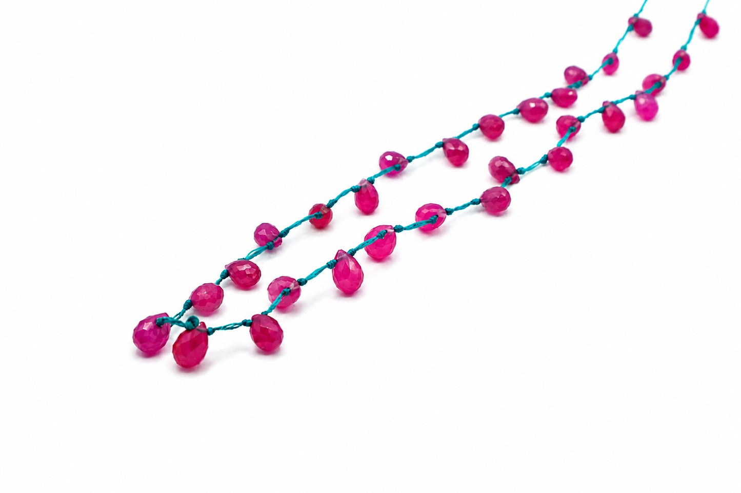 JWJ - Faceted Pink Sapphire Briolette Necklace