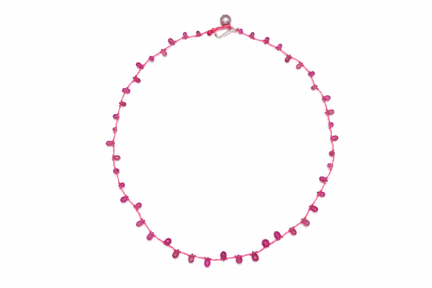 JWJ - Faceted Pink Sapphire Briolette Necklace