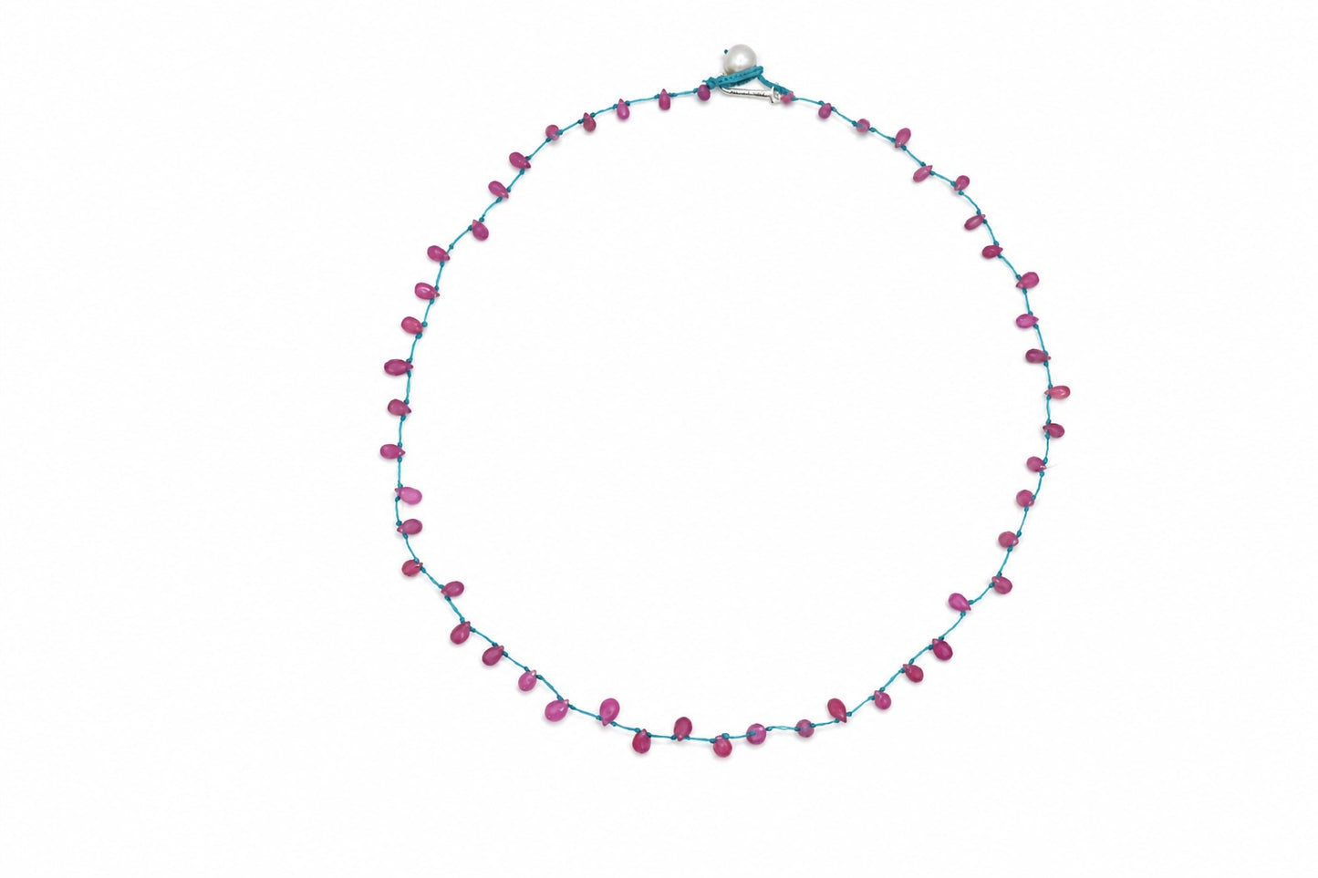 JWJ - Faceted Pink Sapphire Briolette Necklace