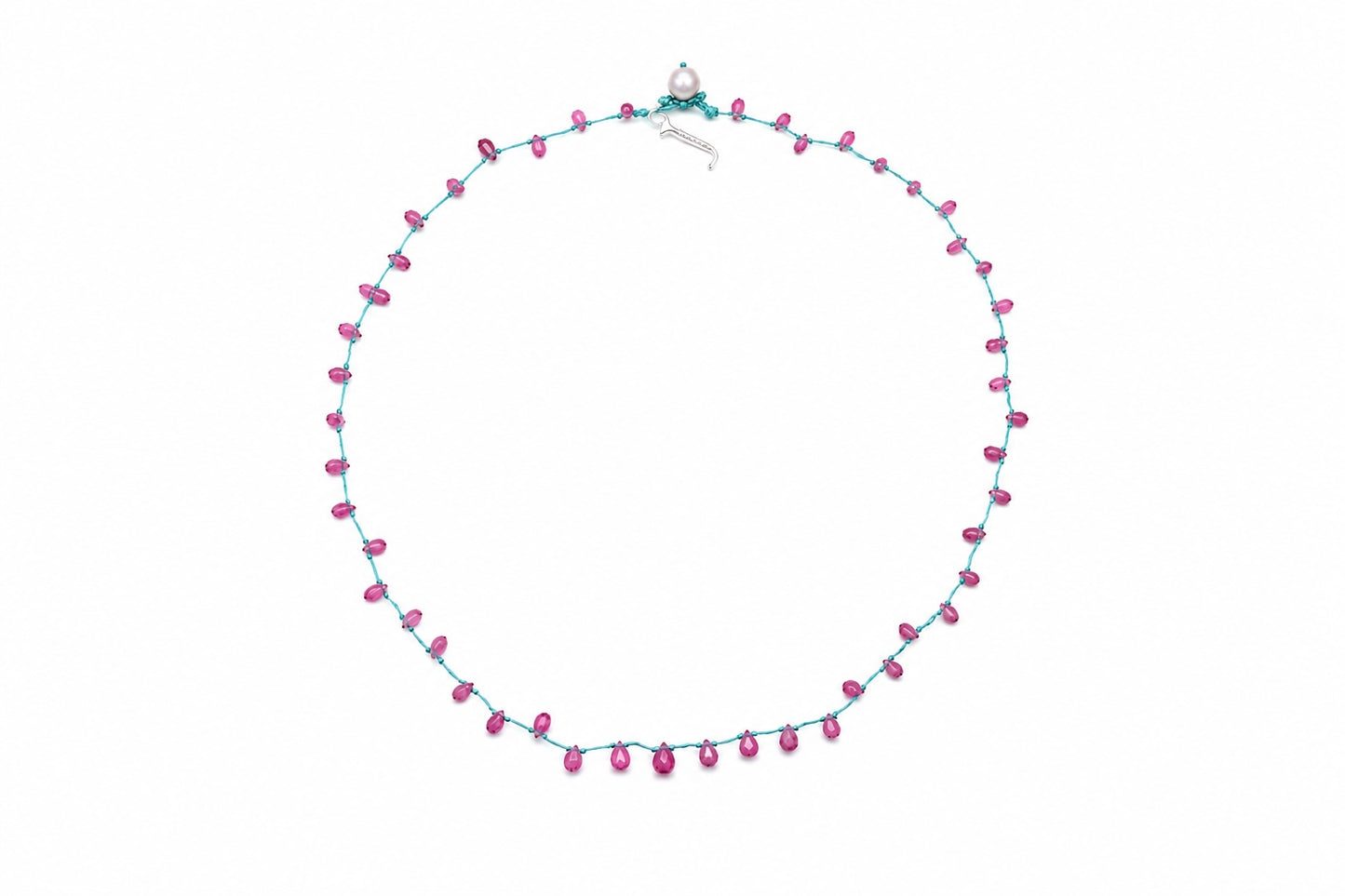JWJ - Faceted Pink Sapphire Briolette Necklace