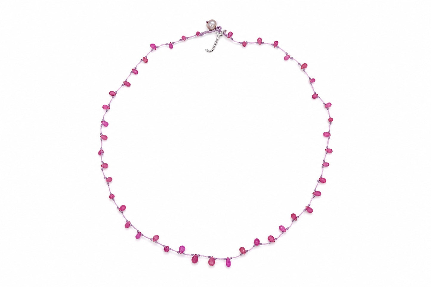 JWJ - Faceted Pink Sapphire Briolette Necklace