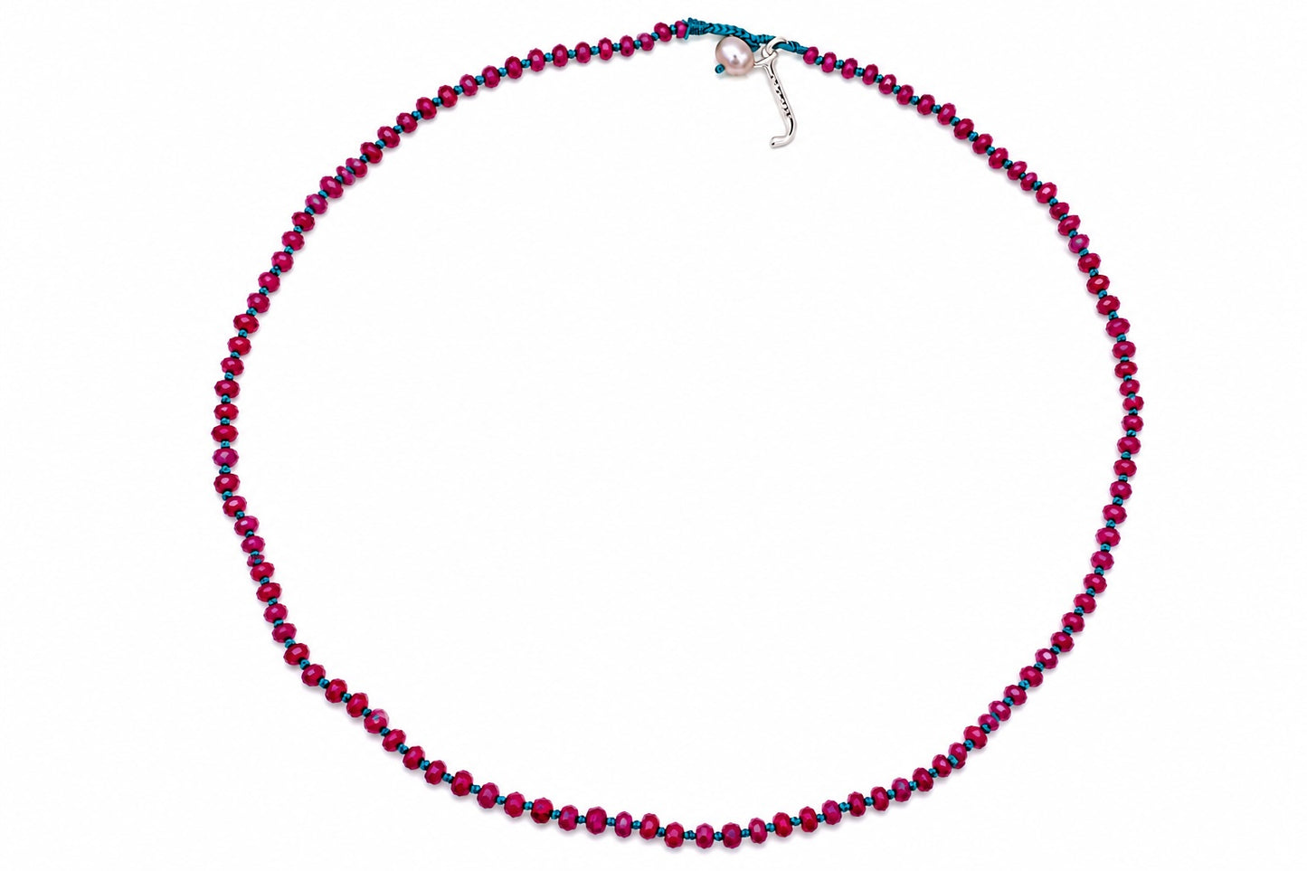 JWJ - Faceted Pink Sapphire Rondelle Necklace
